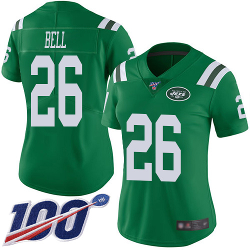 New York Jets Limited Green Women LeVeon Bell Jersey NFL Football #26 100th Season Rush Vapor Untouchable->women nfl jersey->Women Jersey